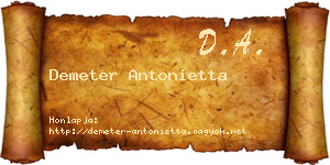 Demeter Antonietta névjegykártya